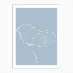 Poppy Line Drawing - Side Art Print