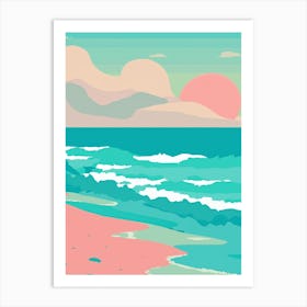 Pastel Beach Sunset 1 Art Print