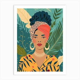 African Woman With Turban 4 Art Print