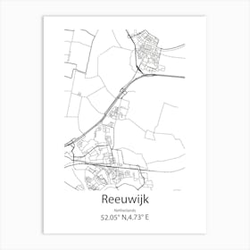 Reeuwijk,Netherlands Minimalist Map Art Print