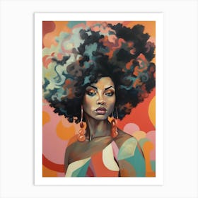 Hair Appreciation Pastel Portrait 3 Art Print