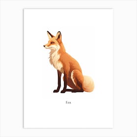 Fox Kids Animal Poster Art Print