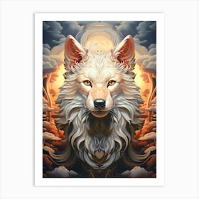 Wolf In The Clouds 1 Art Print