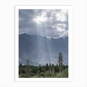 Sunbeams Over The Mountains Art Print