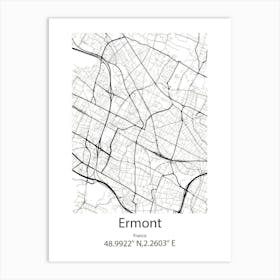 Ermont,France Minimalist Map Art Print