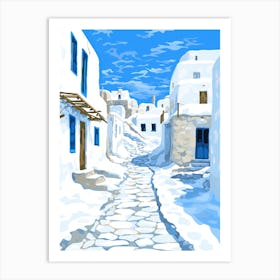 Greece Winter Village Art Print