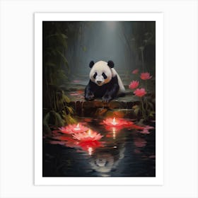 Panda Art In Romanticism Style 4 Art Print