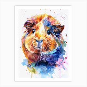 Guinea Pig Colourful Watercolour 2 Art Print