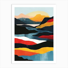 Scotland Landscape, Mountains Minimalism Art Print