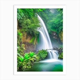 Banyumala Twin Waterfalls, Indonesia Realistic Photograph (1) Art Print