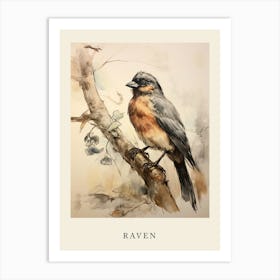 Beatrix Potter Inspired  Animal Watercolour Raven 2 Art Print