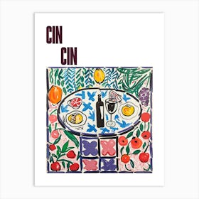 Cin Cin Poster Table With Wine Matisse Style 4 Art Print