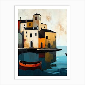 Sardinian Sunsets: Coastal Residences in Cagliari, Italy Art Print
