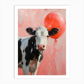 Cute Cow 2 With Balloon Art Print