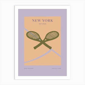 Boho Retro Sports 1 Tennis Racquet 3 Art Print