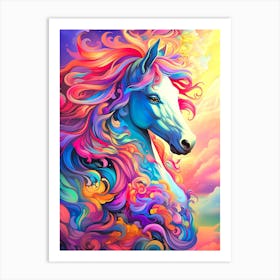 Colorful Horse Painting Art Print