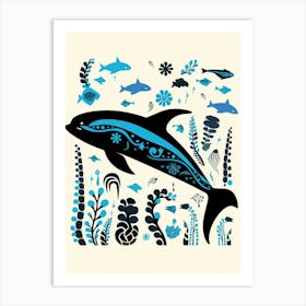 Kitsch Orca Whale Fish Pattern 1 Art Print
