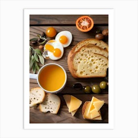 Breads, Eggs and Cheese Art Print