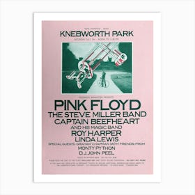 Knebworth Park Pink Floyd The Steve Miller Band Captain Beefheart Roy Harper Linda Lewis Monty Python D Art Print