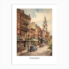 Hoboken Watercolor 4travel Poster Art Print