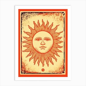Bold Bright Sun Tarot Card Style 6 Art Print