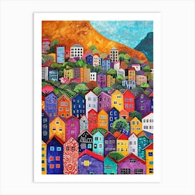 Kitsch Colourful Capetown Cityscape 3 Art Print