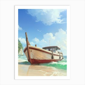 Boat On The Beach 1 Art Print