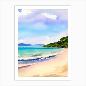 Grand Anse Beach, Grenada Watercolour Art Print