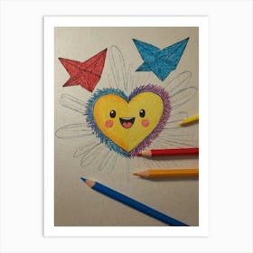 Origami Heart Art Print