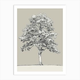 Chestnut Tree Minimalistic Drawing 1 Art Print