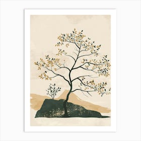 Alder Tree Minimal Japandi Illustration 1 Art Print