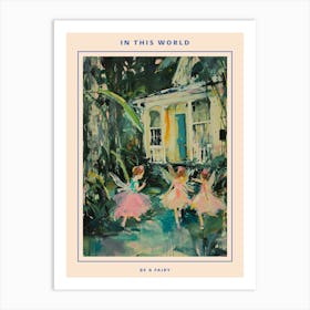 Brushstrokes Fairies In A Garden 2 Poster Art Print