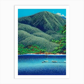Virgin Islands Pointillism Style Tropical Destination Art Print