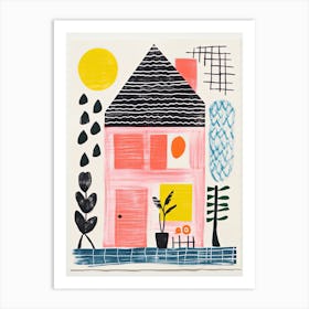 A House In Cape Cod, Abstract Risograph Style 2 Art Print