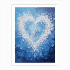 Icy Blue Heart 3 Art Print