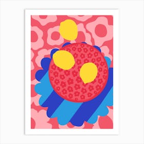 Lemon Flower Plate Art Print