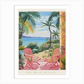 Poster Of Palm Beach, Australia, Matisse And Rousseau Style 4 Art Print