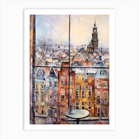 Winter Cityscape Amsterdam Netherlands 2 Art Print