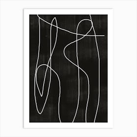 Abstract Line Shapes Minimalist Black Graphic Art Print