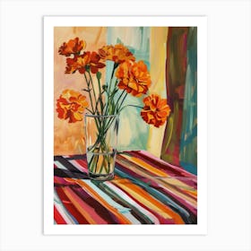 Orange Flowers In A Vase 1 Art Print