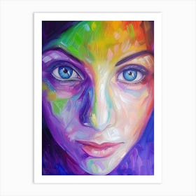 Of A Woman With Blue Eyes Art Print