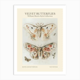 Velvet Butterflies Collection Moths And Butterflies William Morris Style 5 Art Print