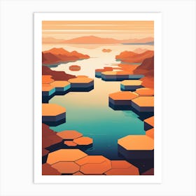 Hexagon Islands Art Print