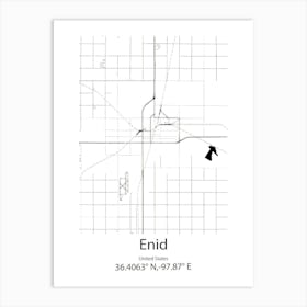 Enid,United States Minimalist Map 1 Art Print