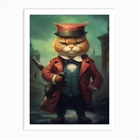 Gangster Cat Munchkin Art Print