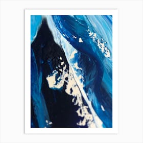 Blue And White Abstract Painting 1 Art Print