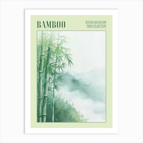 Bamboo Tree Atmospheric Watercolour Painting 8 Poster Art Print