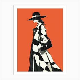 Woman In A Trench Coat Art Print