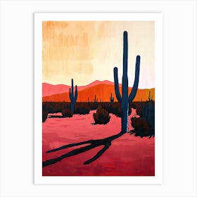 Saguaro At Sunset, Mexico Art Print