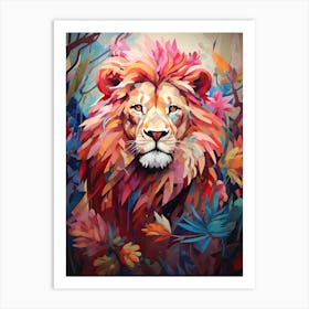 Lion Art Painting Collage 1 Art Print